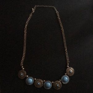 Gold and teal necklace